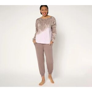 AnyBody Regular Cozy Knit Tie-Dye Top and Jogger Set SmyTaure/Lundr, Tall XS #3#